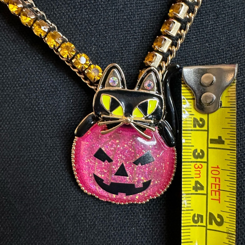 Happy Halloween Betsey Johnson Gold-tone Pumpkin with Black Witch Cat Set - Picture 13 of 16